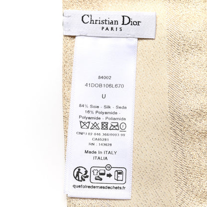 Christian Dior Silk Toile De Jouy Sauvage Mitzah Scarf Ecru Gold 3 of 3