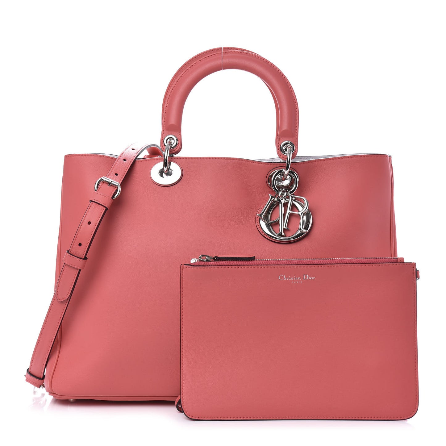 Smooth Calfskin Large Diorissimo Tote Light Coral