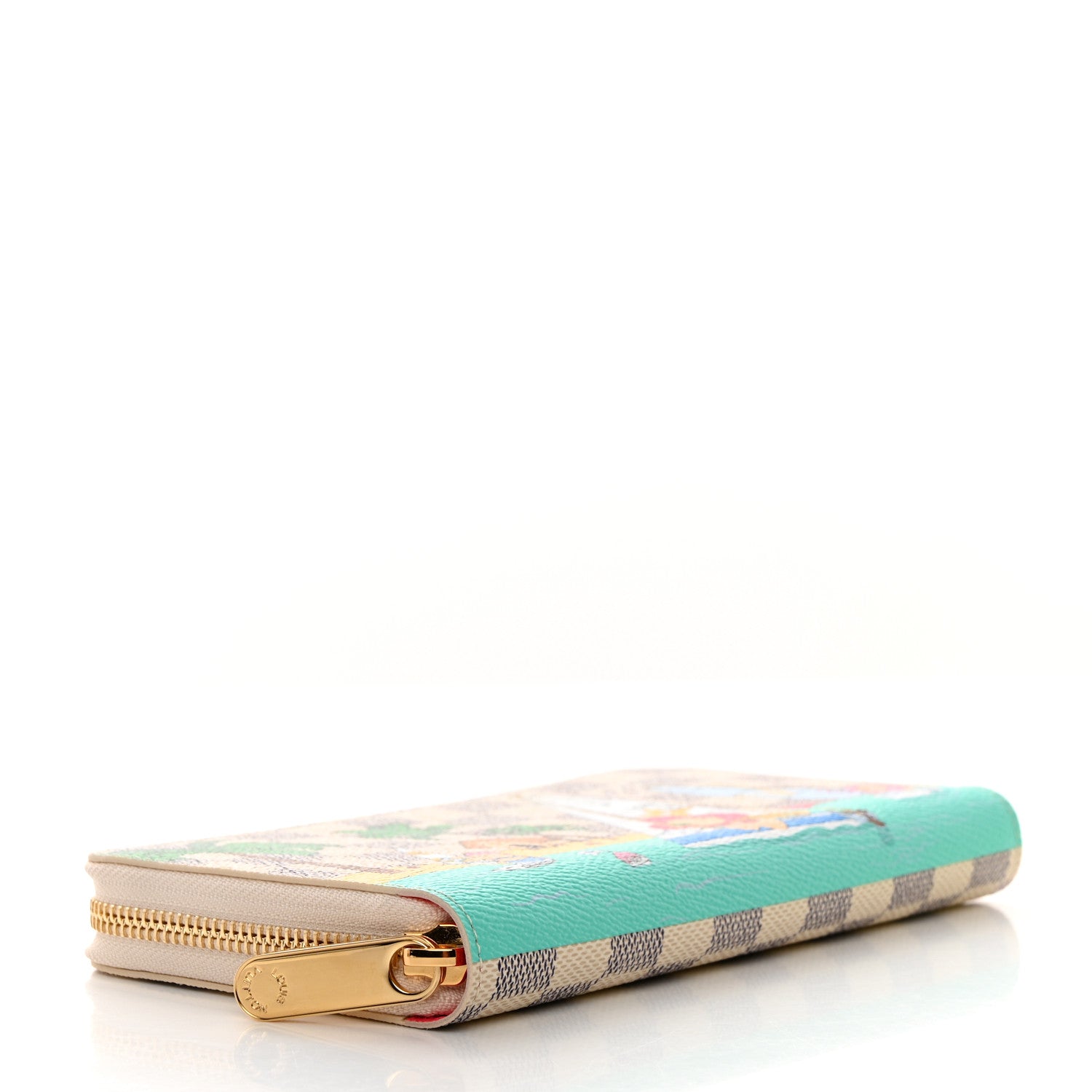 Louis Vuitton Damier Azur 2023 Christmas Animation Sailing Vivienne Zippy Wallet Dragon Fruit Pink 4 of 7