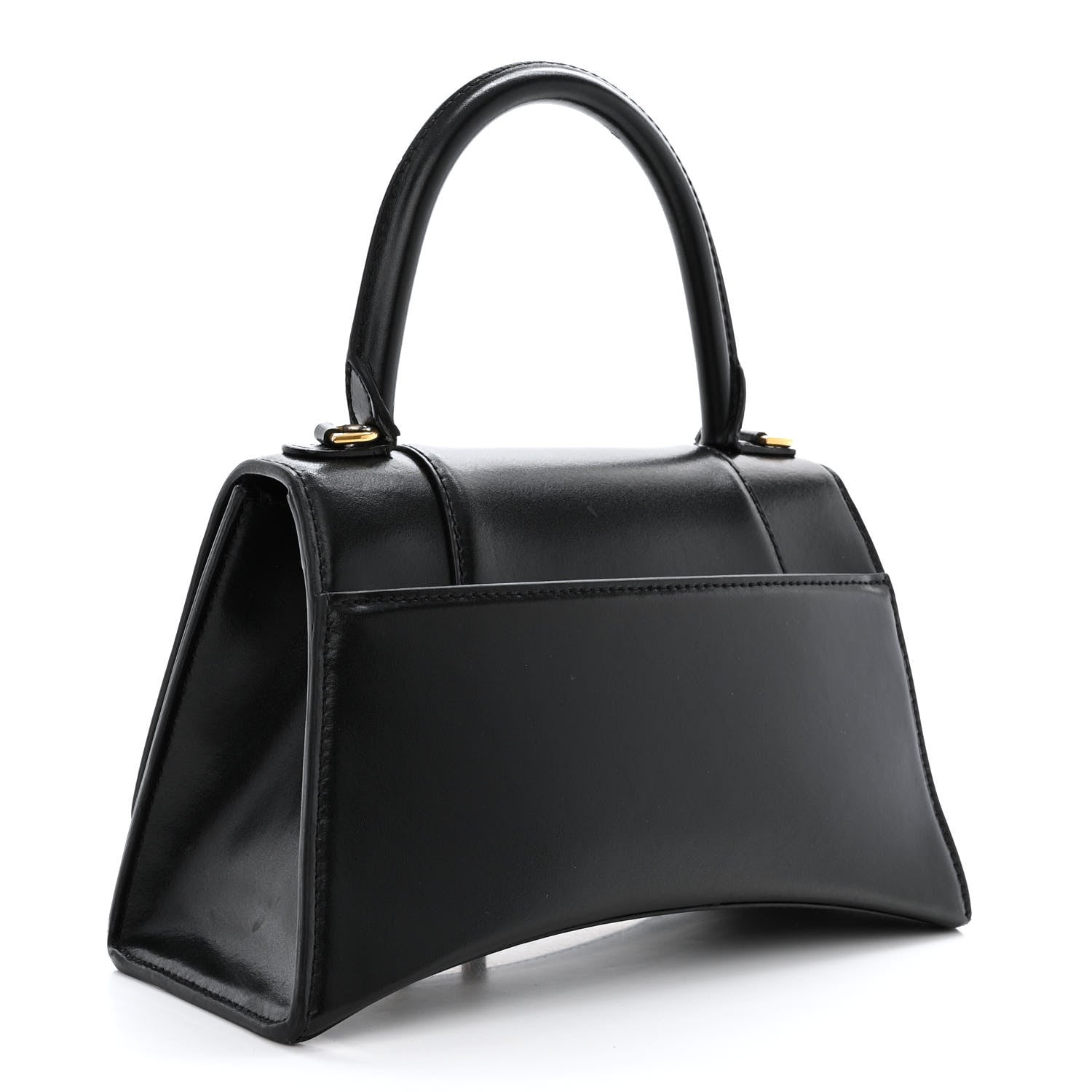 Balenciaga Shiny Box Calfskin Small Hourglass Top Handle Bag Black 3 of 14