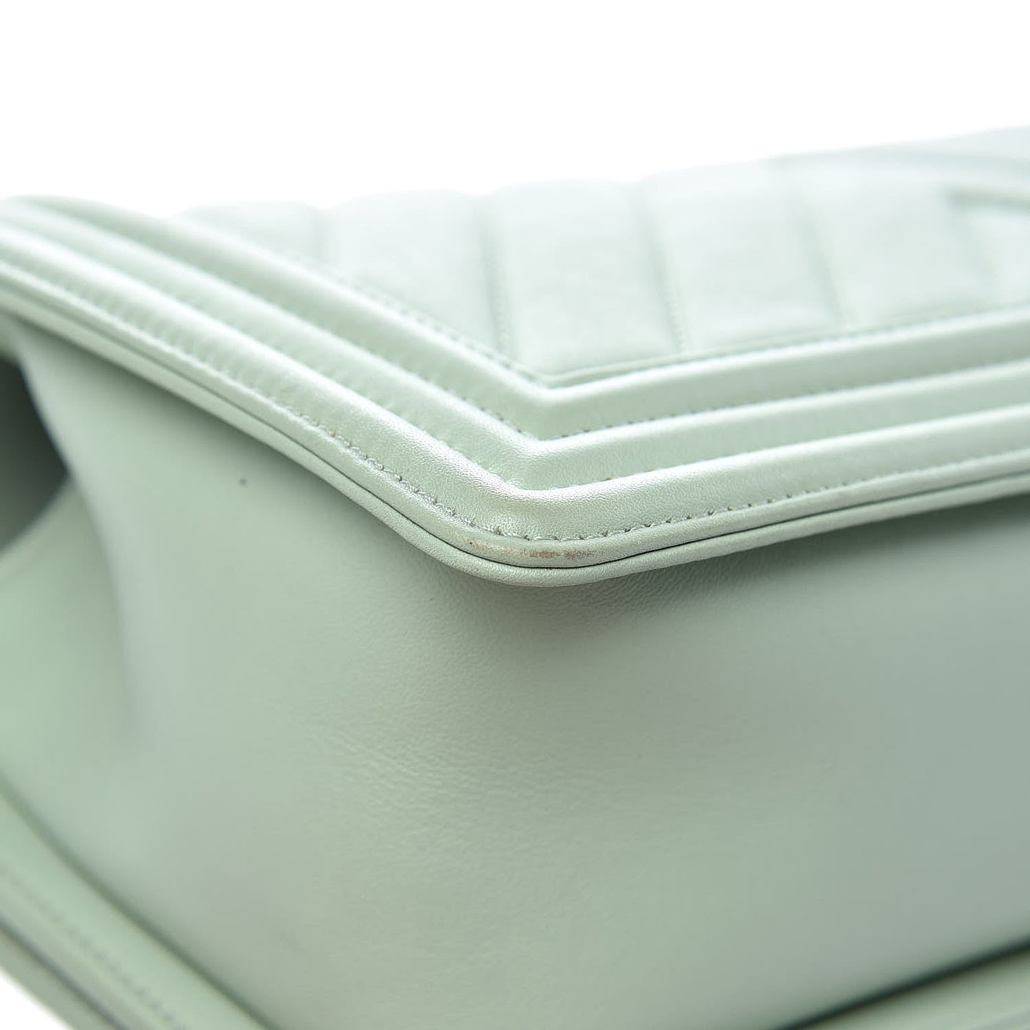 Chanel Calfskin Chevron Quilted Medium Boy Flap Light Green 11 of 11