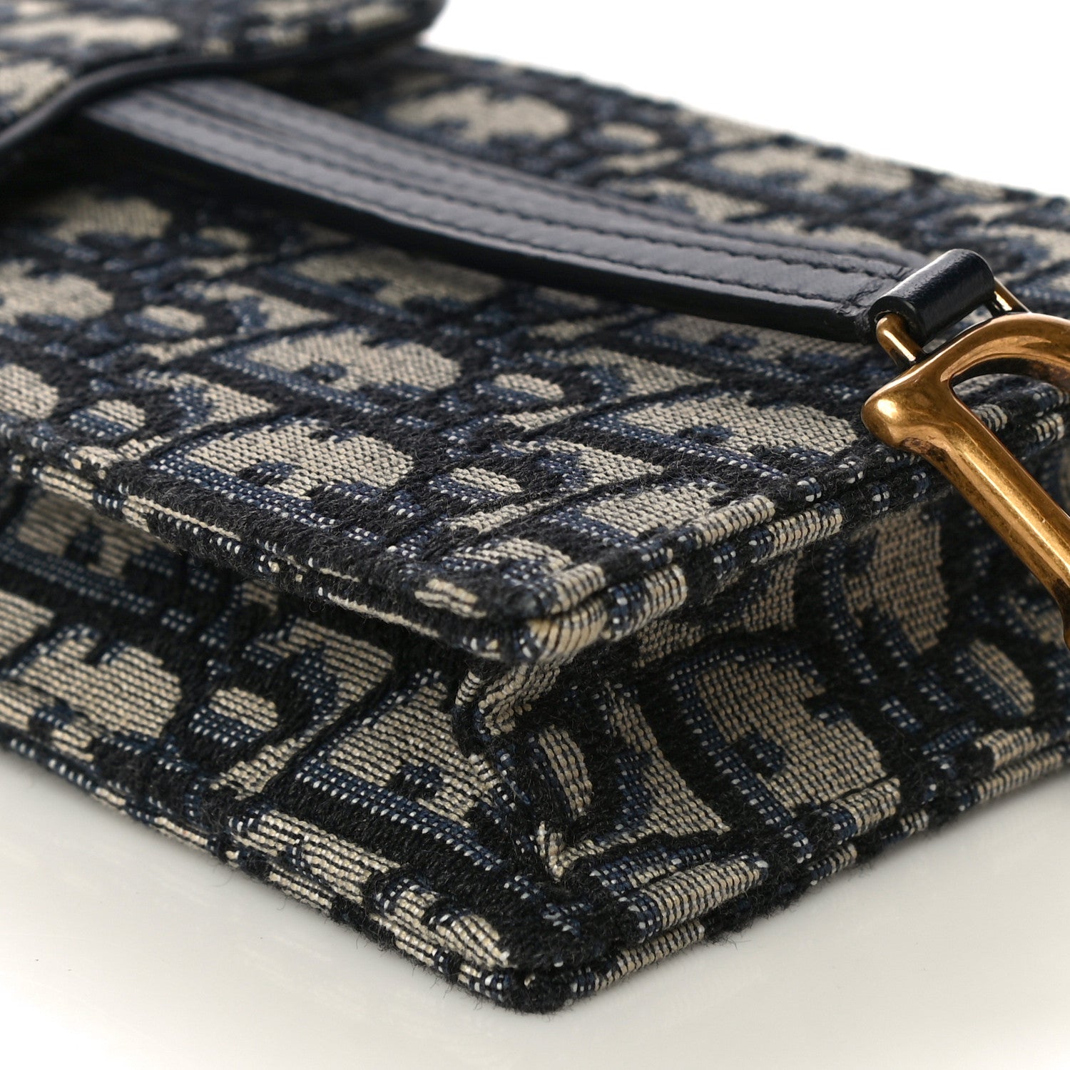 Christian Dior Oblique Vertical Saddle Pouch Blue 9 of 10