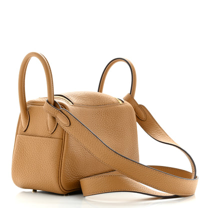 Hermes Taurillon Clemence Mini Lindy 20 Biscuit 3 of 11