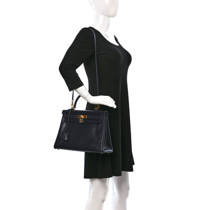 Hermes Box Kelly Retourne 32 Bleu Marine 2 of 9