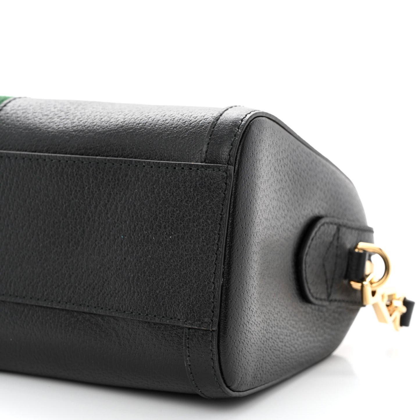 Textured Dollar Calfskin Web Medium Ophidia Boston Black