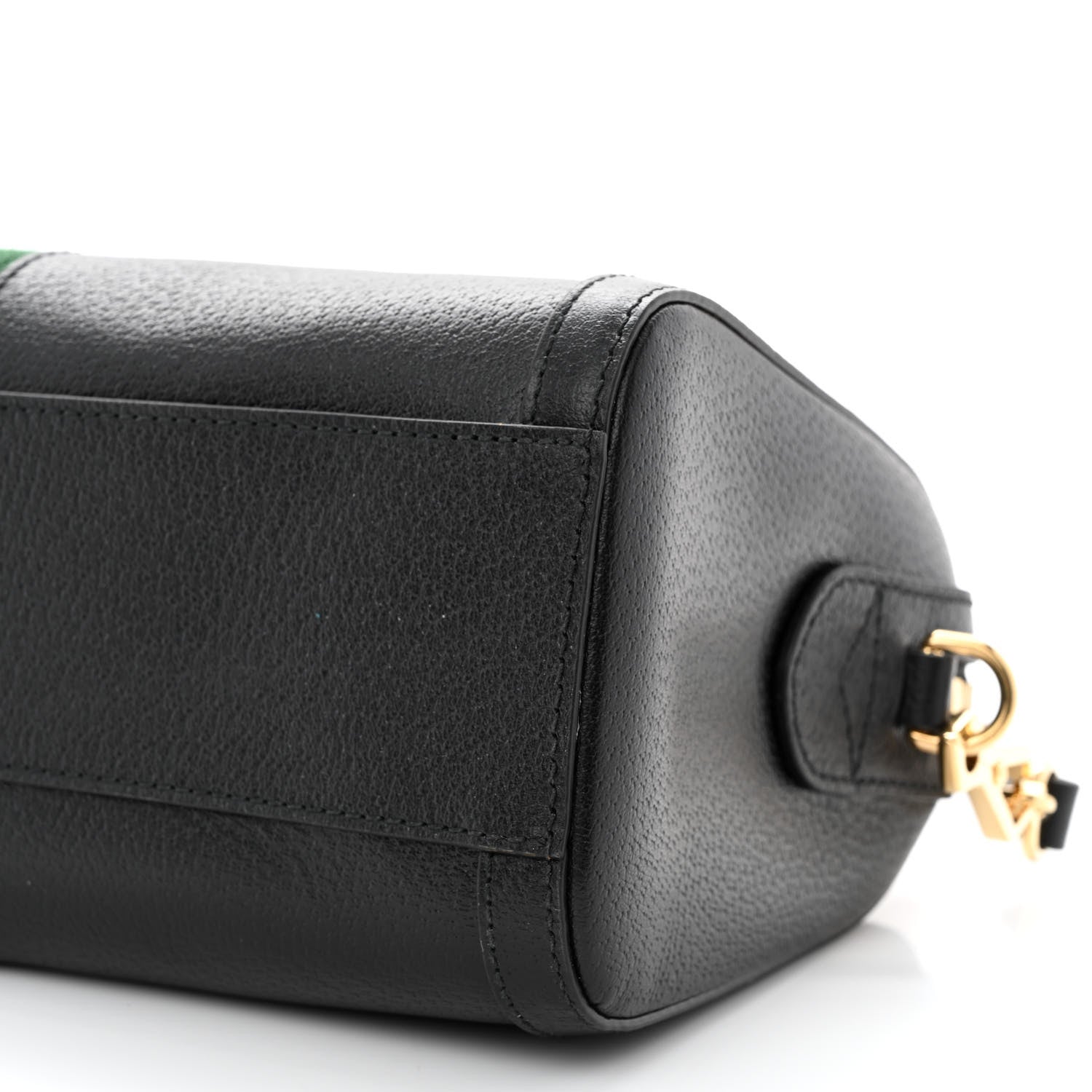 Gucci Textured Dollar Calfskin Web Medium Ophidia Boston Black 10 of 11