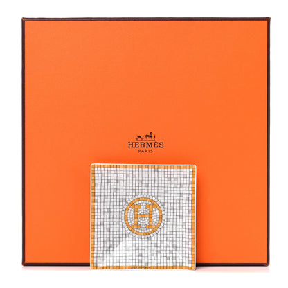 Hermes Porcelain Mosaique Au 24 Square Plate N°1 Gold 6 of 6