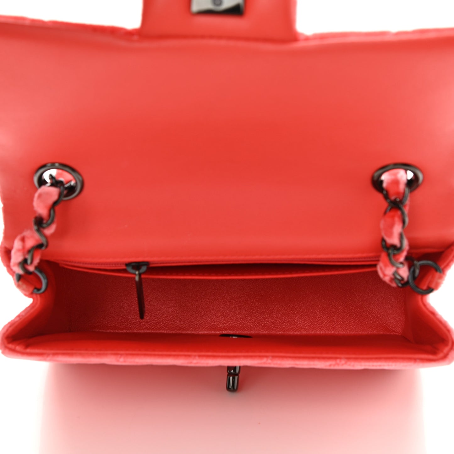 Velvet Quilted Mini Rectangular Flap Coral