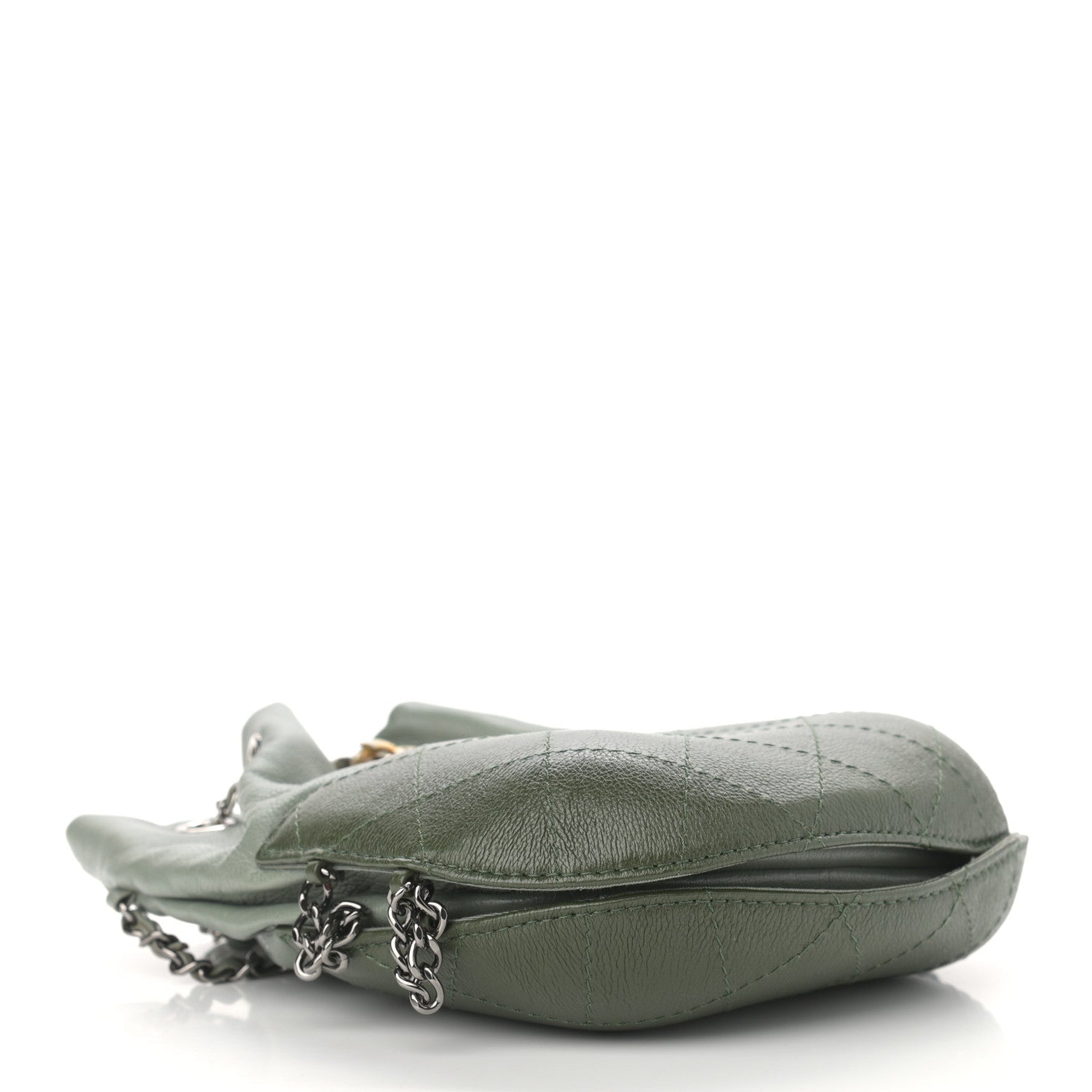 Chanel Calfskin Quilted Small Gabrielle Bucket Green 4 of 10