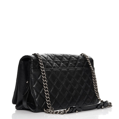 Chanel Metallic Goatskin Quilted Large City Rock Flap Black 3 of 7