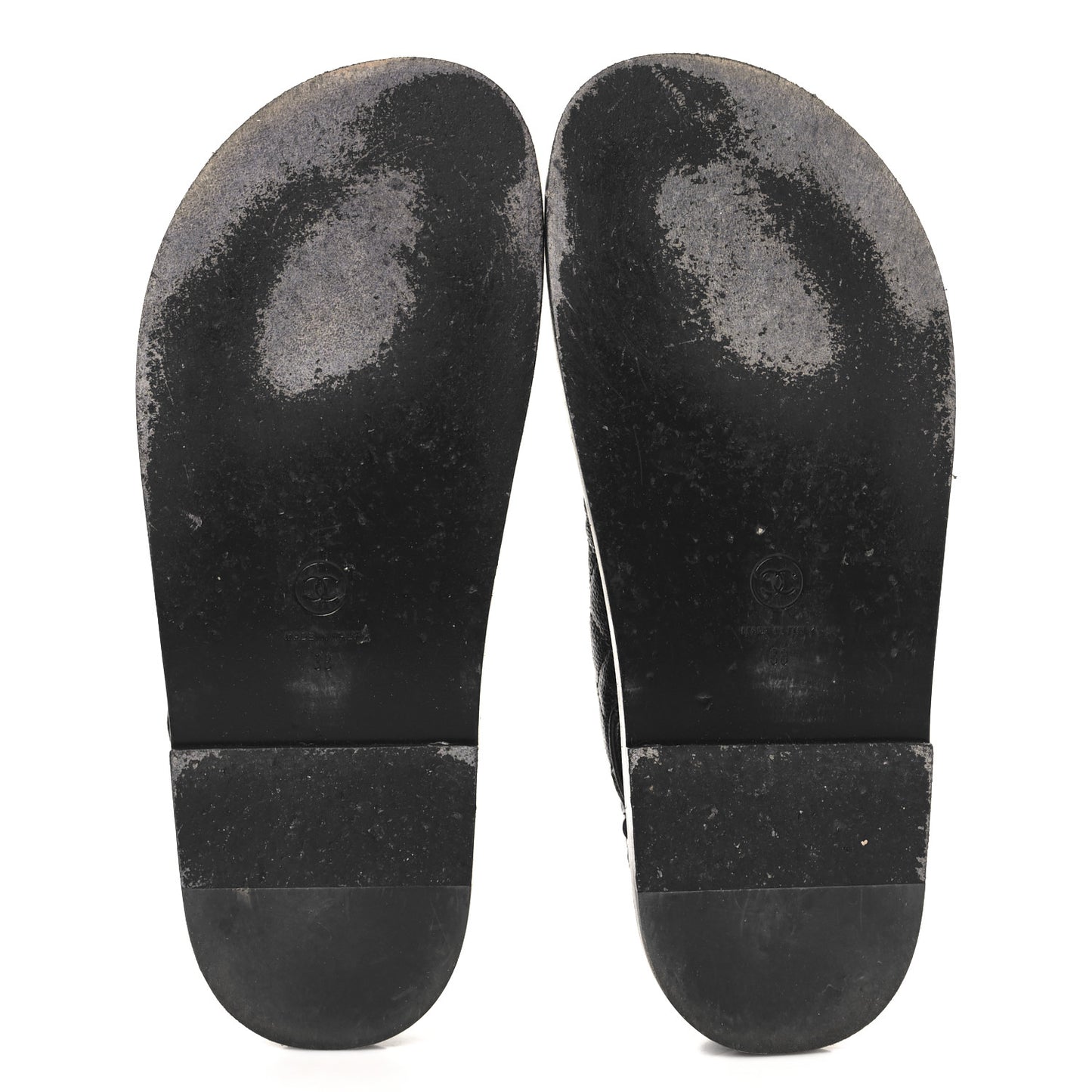 Grained Calfskin Velcro Dad Sandals 38 Black
