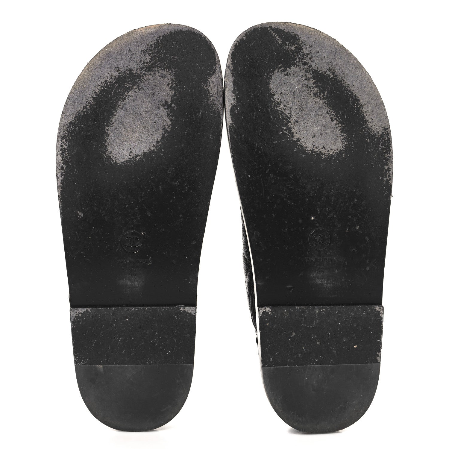 Chanel Grained Calfskin Velcro Dad Sandals 38 Black 6 of 9