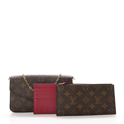 Louis Vuitton Monogram Pochette Felicie Chain Wallet Fuchsia 3 of 12