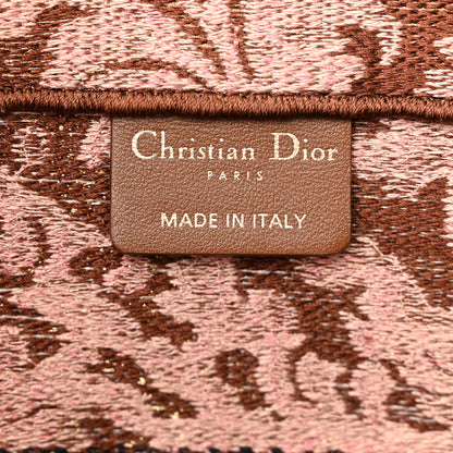 Christian Dior Canvas Embroidered Medium Brocart Book Tote Metallic Pink 6 of 12