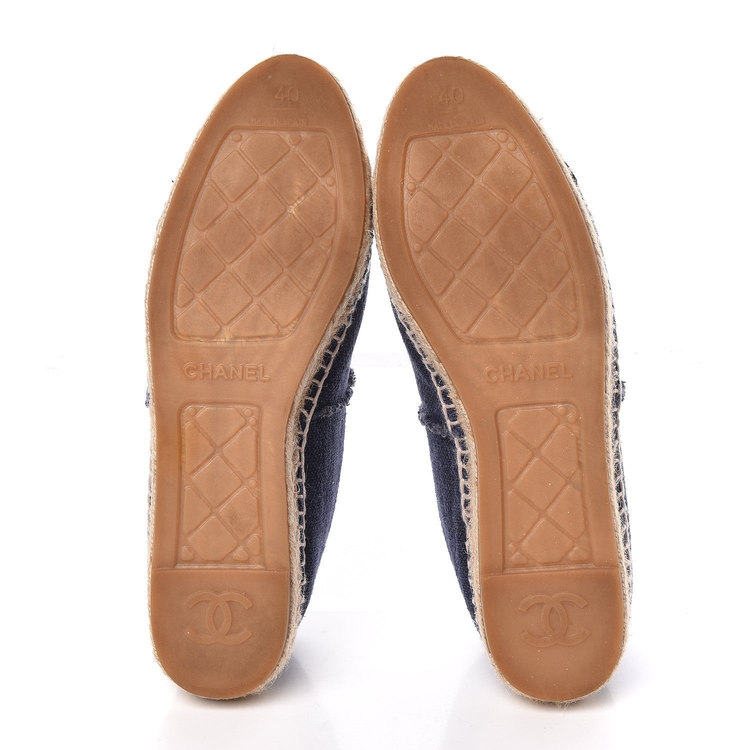 Chanel Canvas CC Espadrilles 40 Navy Black 8 of 16