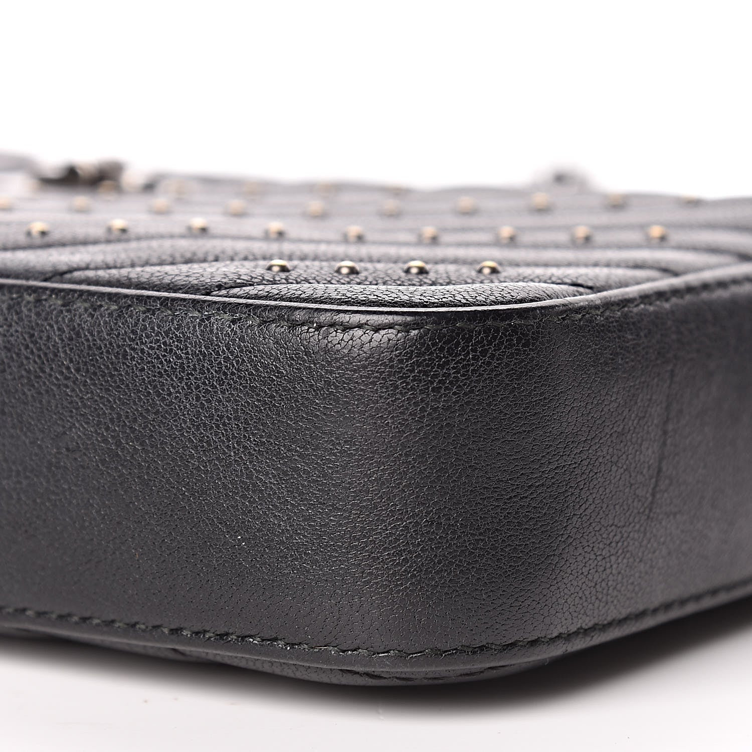 Chanel Sheepskin Chevron Quilted Studded Reissue Small Clutch With Chain Black 11 of 13