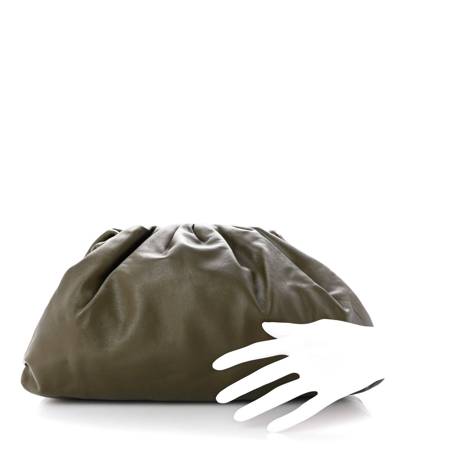 Smooth Butter Calf The Pouch Oversized Clutch Kaki Fondent