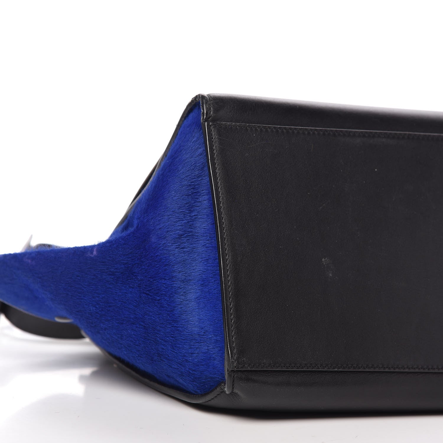 Celine Pony Hair Smooth Calfskin Tri-Color Medium Trapeze Cobalt 6 of 16