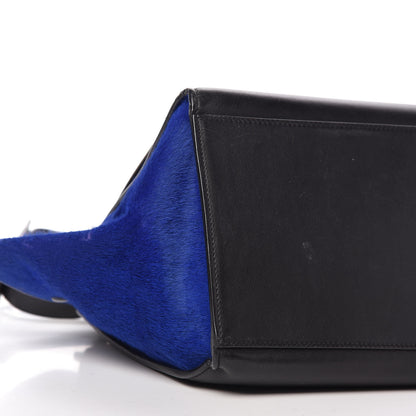Celine Pony Hair Smooth Calfskin Tri-Color Medium Trapeze Cobalt 6 of 16