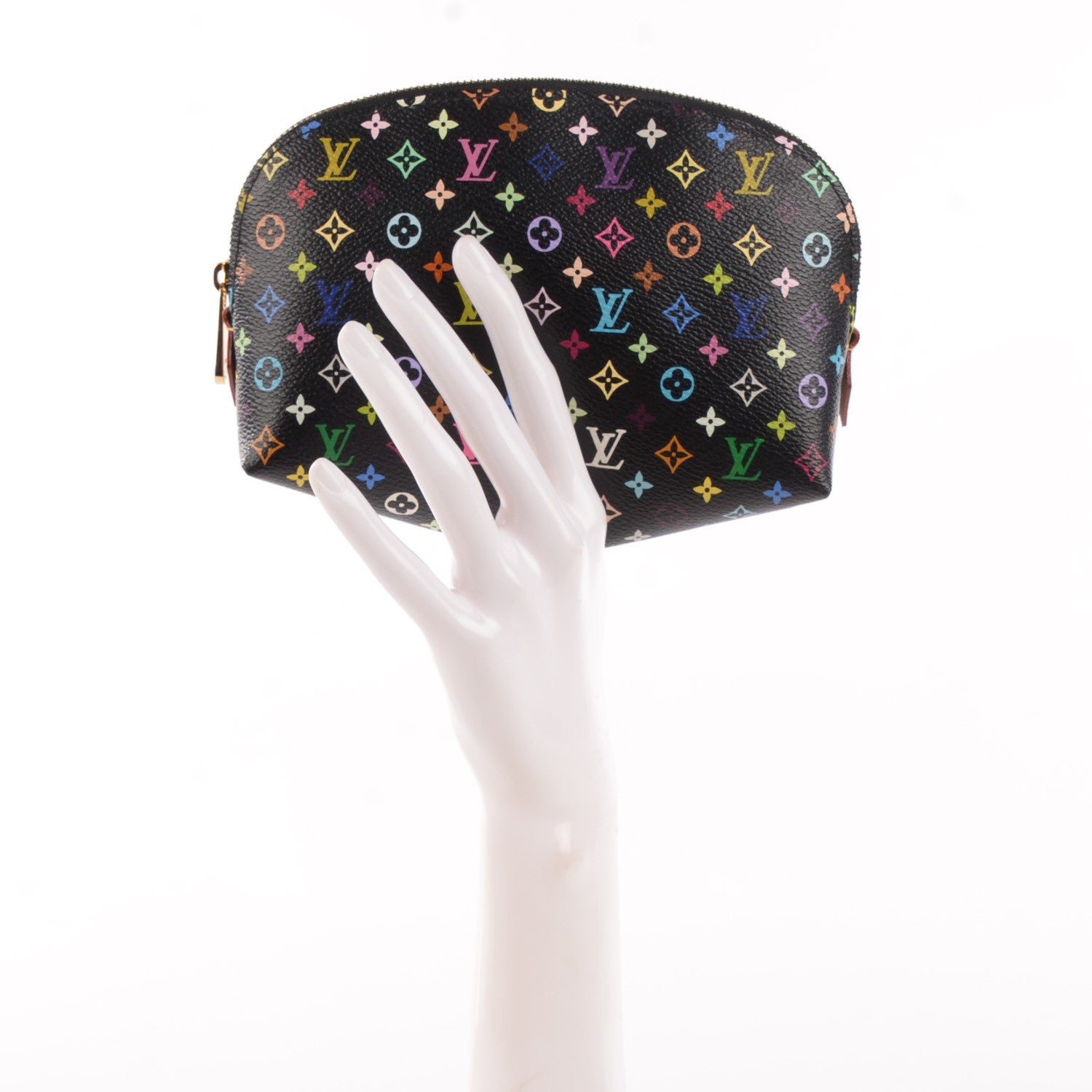 Louis Vuitton Monogram Multicolor Cosmetic Pouch Black Grenade 2 of 7