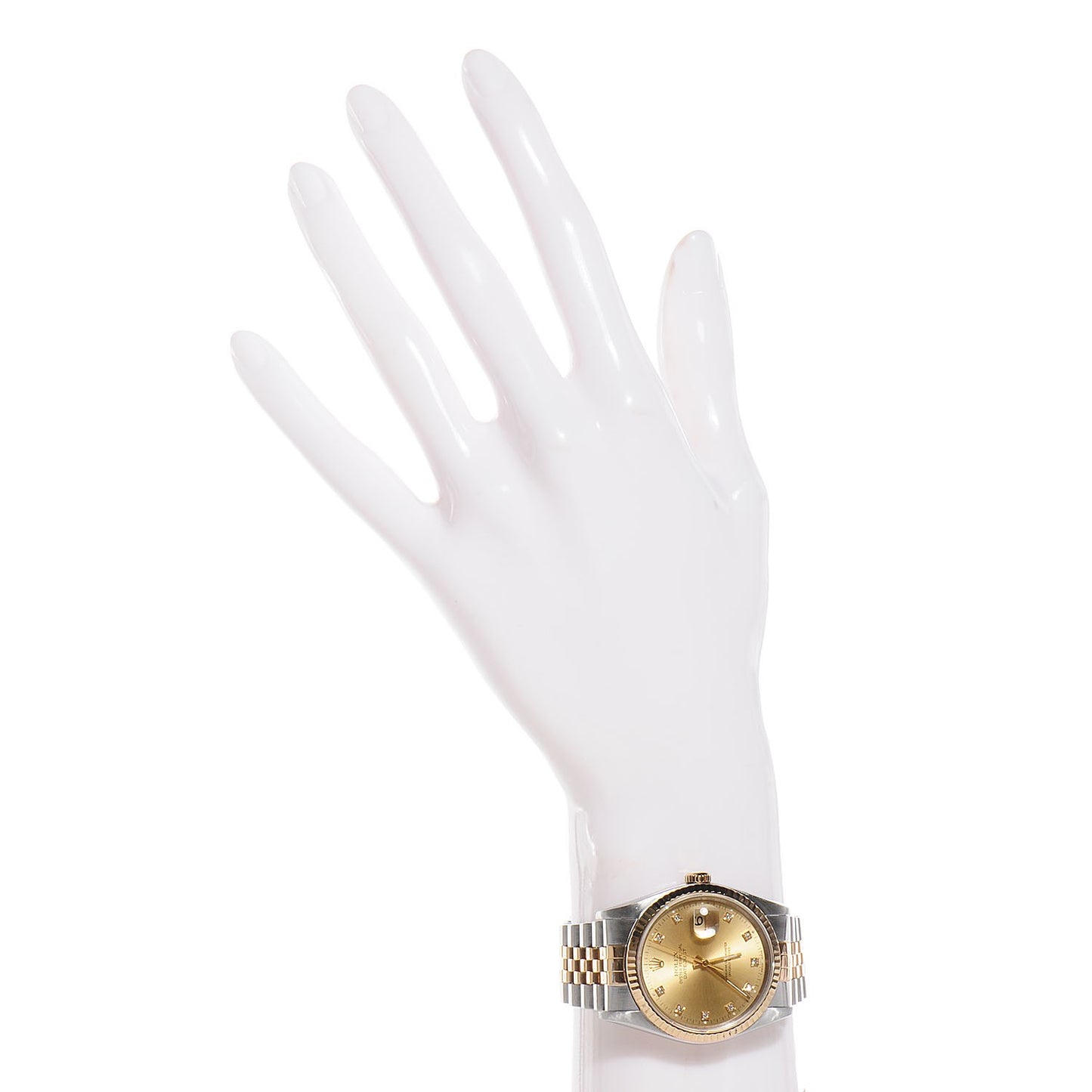 Stainless Steel 18K Yellow Gold Diamond 36mm Oyster Perpetual Datejust Watch Champagne 16233