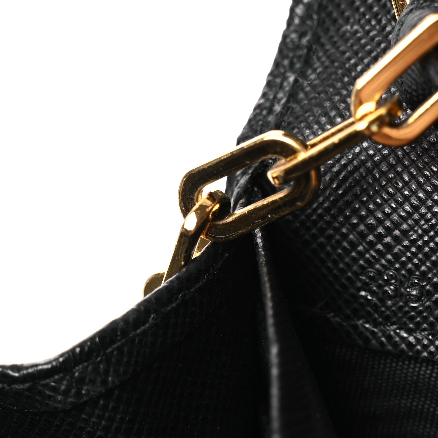 Prada Saffiano Metal Large Chain Wallet Black 7 of 13