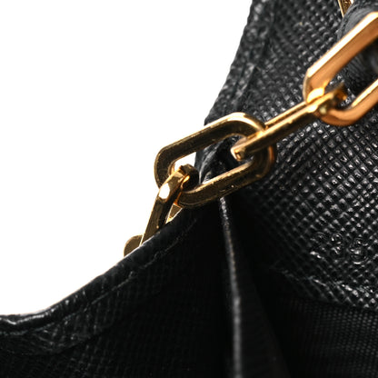 Prada Saffiano Metal Large Chain Wallet Black 7 of 13