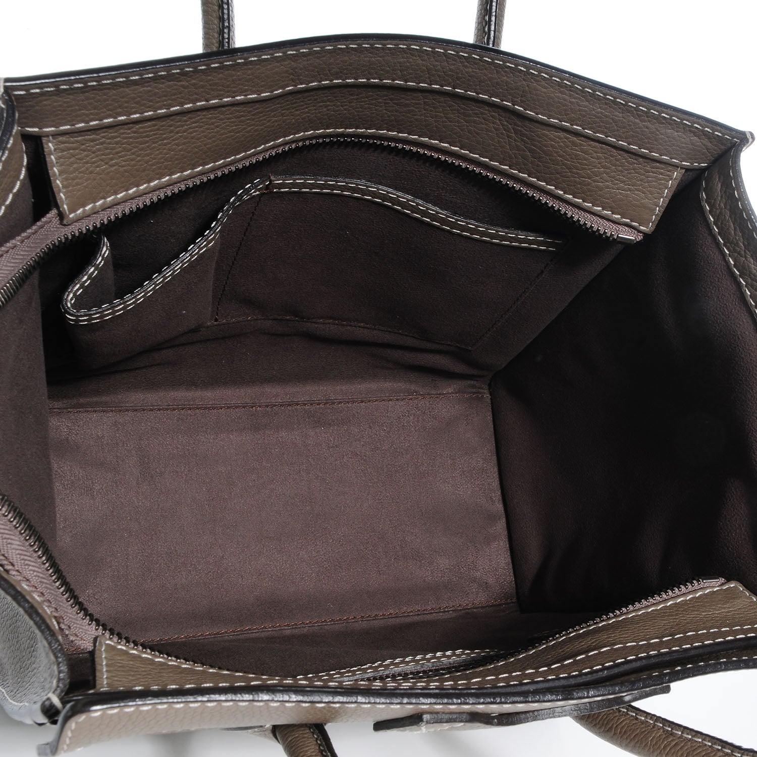 Celine Drummed Calfskin Micro Luggage Souris 5 of 9