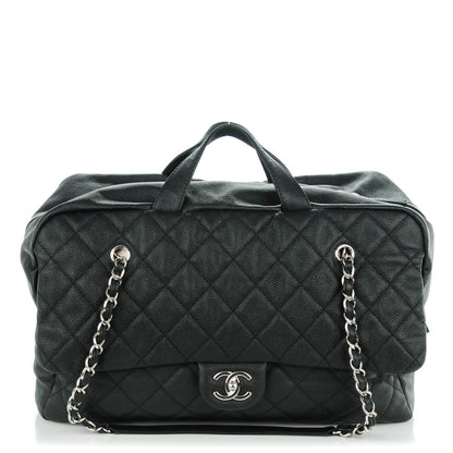 Chanel Caviar Quilted Travel Flap Tote Black 1 of 7