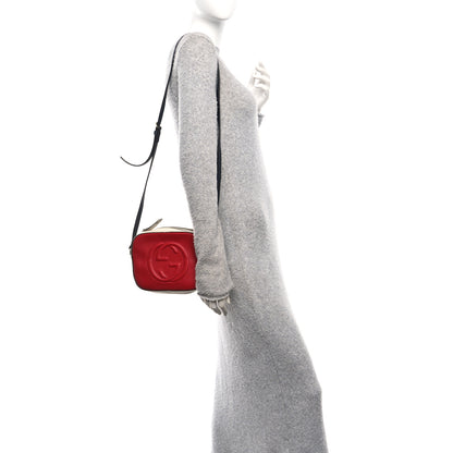 Gucci Dollar Calfskin Small Soho Disco Bag Hibiscus Red Mystic White Blue 2 of 10