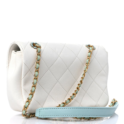 Chanel Lambskin Quilted All Around Flap White Green Multicolor 3 of 10