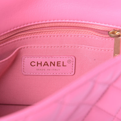 Chanel Lambskin Resin Quilted Mini Pearl Samba Square Flap Pink 6 of 11