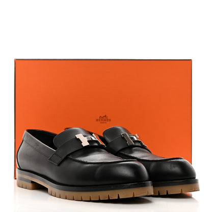 Hermes Calfskin Womens Faubourg Loafers 38.5 Black 10 of 10
