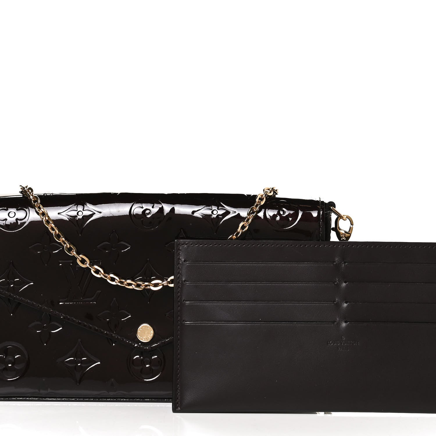 Louis Vuitton Vernis Pochette Felicie Chain Wallet Amarante 7 of 12
