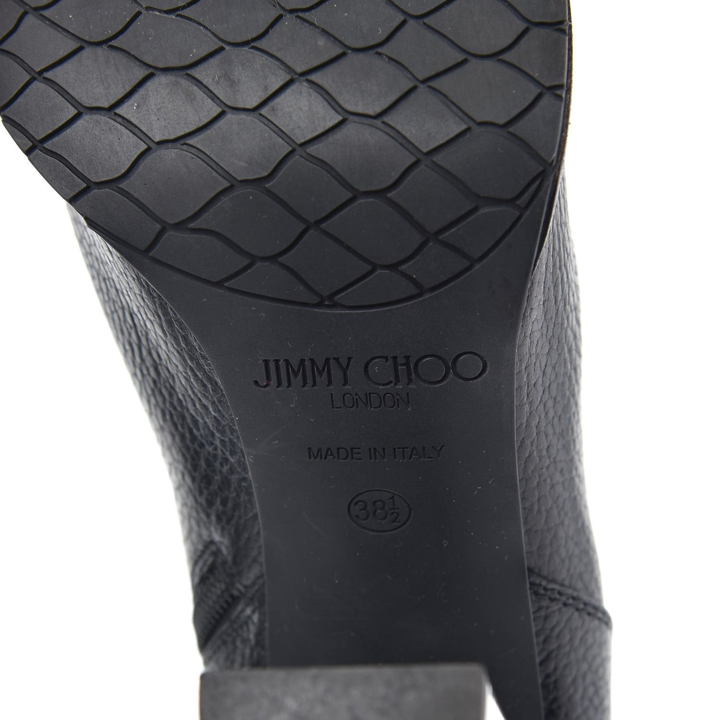 Grainy Calfskin Ankle Boots 38.5 Black