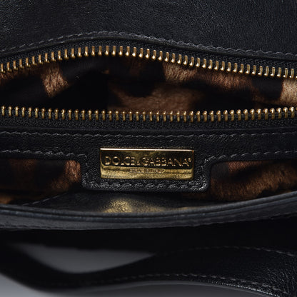 Dolce & Gabbana Calfskin Lace Large Miss Sicily Satchel Black 6 of 13