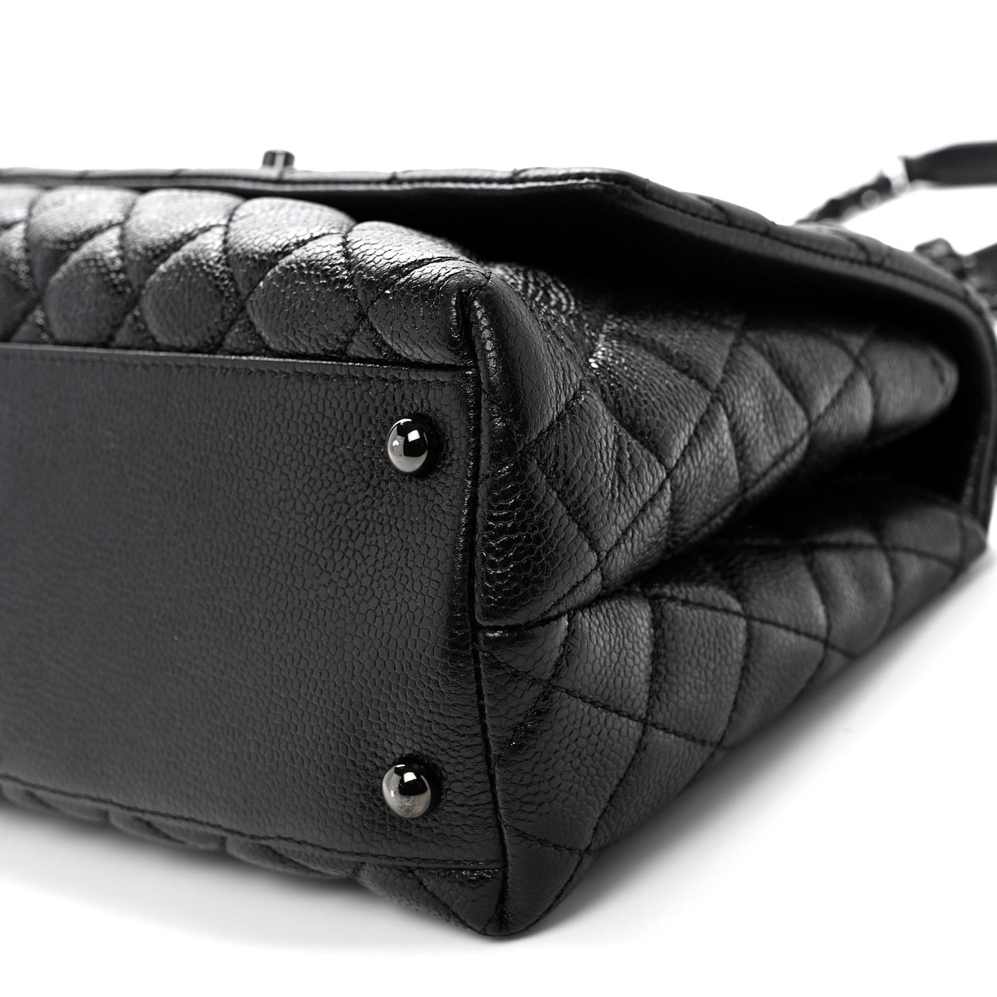Caviar Quilted Small Coco Handle Flap So Black