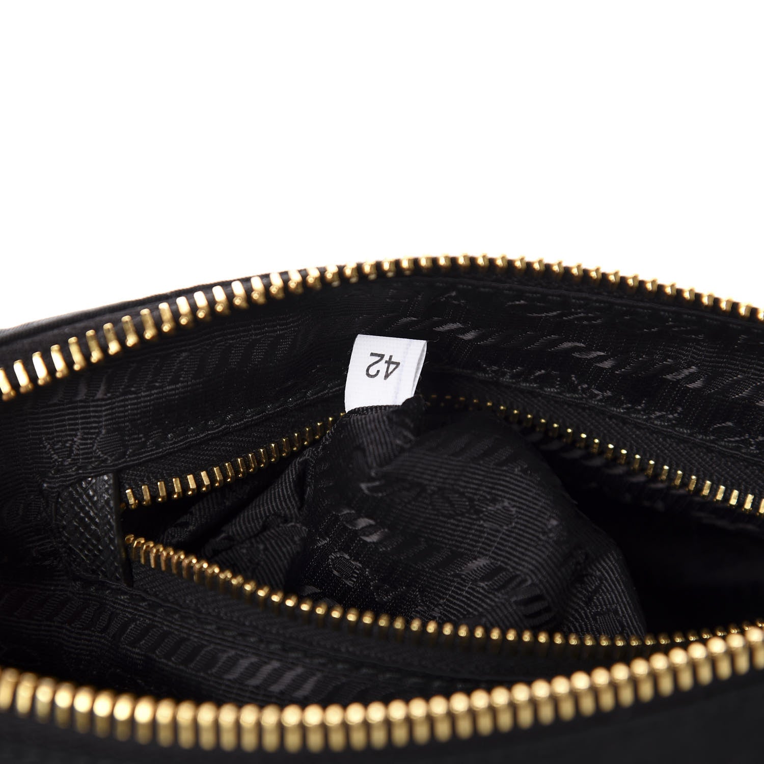 Prada Tessuto Nylon Saffiano Wristlet Black 6 of 9