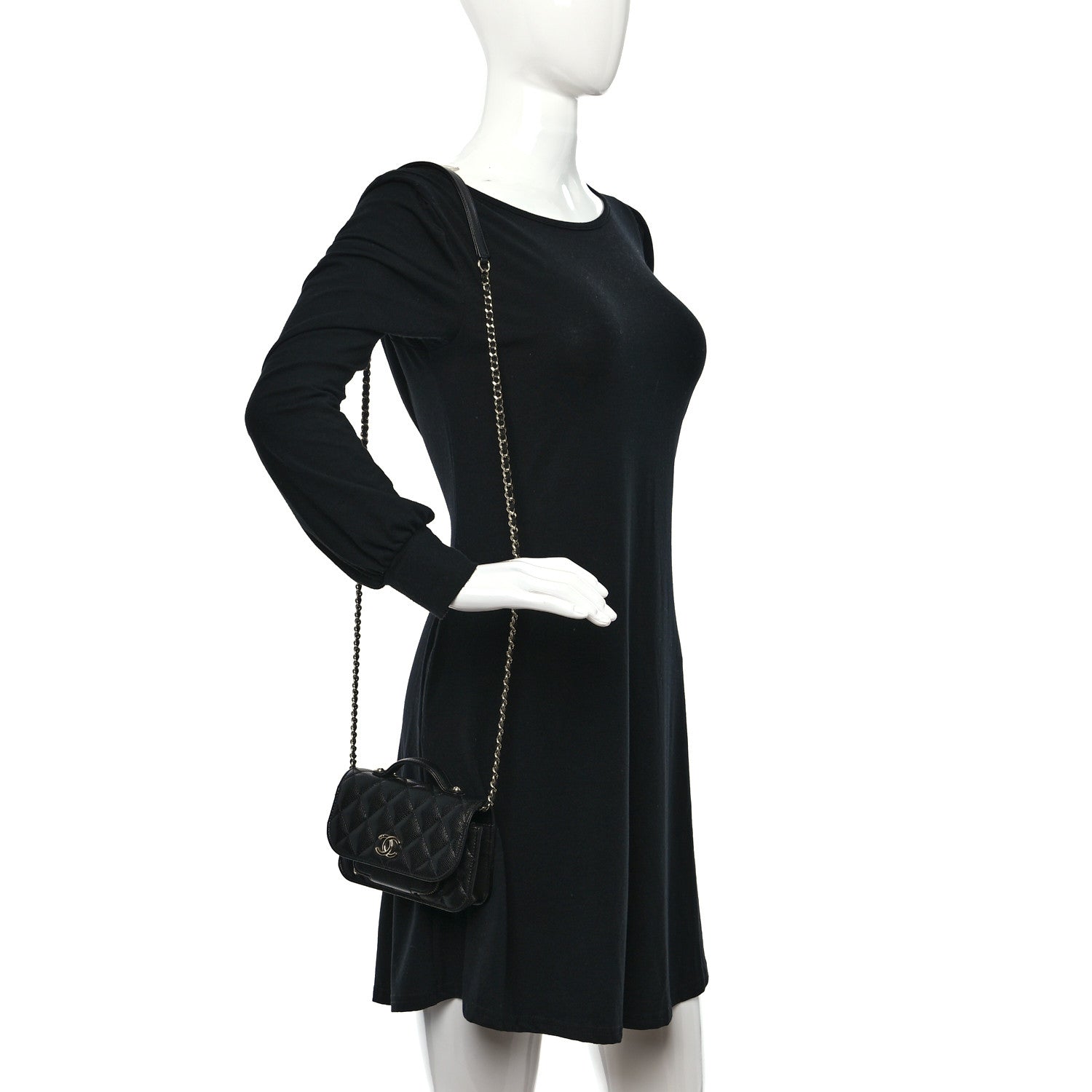 Chanel Caviar Quilted Business Affinity Clutch With Chain Black 2 of 11