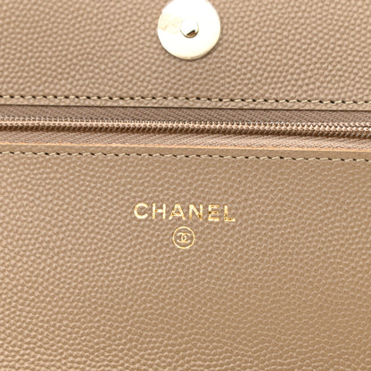 Chanel Caviar Quilted Wallet On Chain WOC Beige 6 of 12