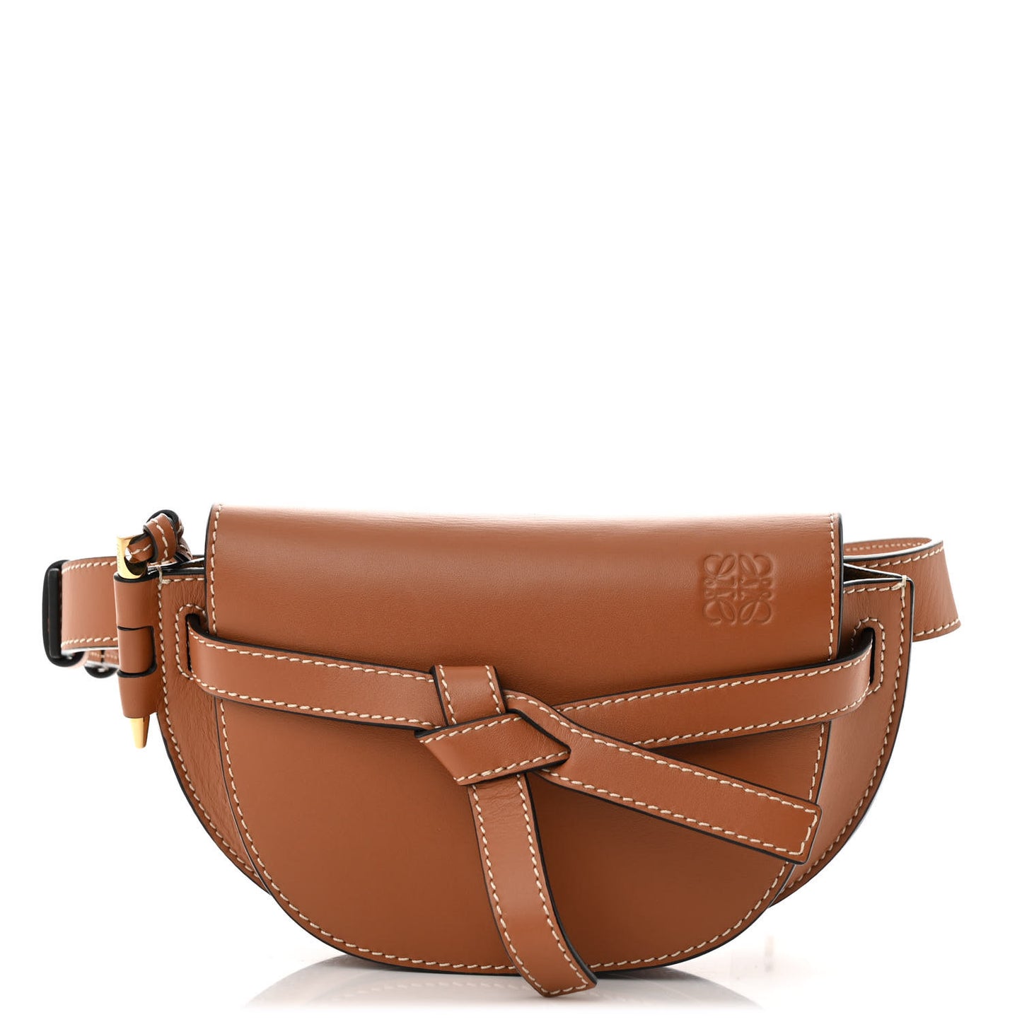 Calfskin Mini Gate Belt Bag Tan