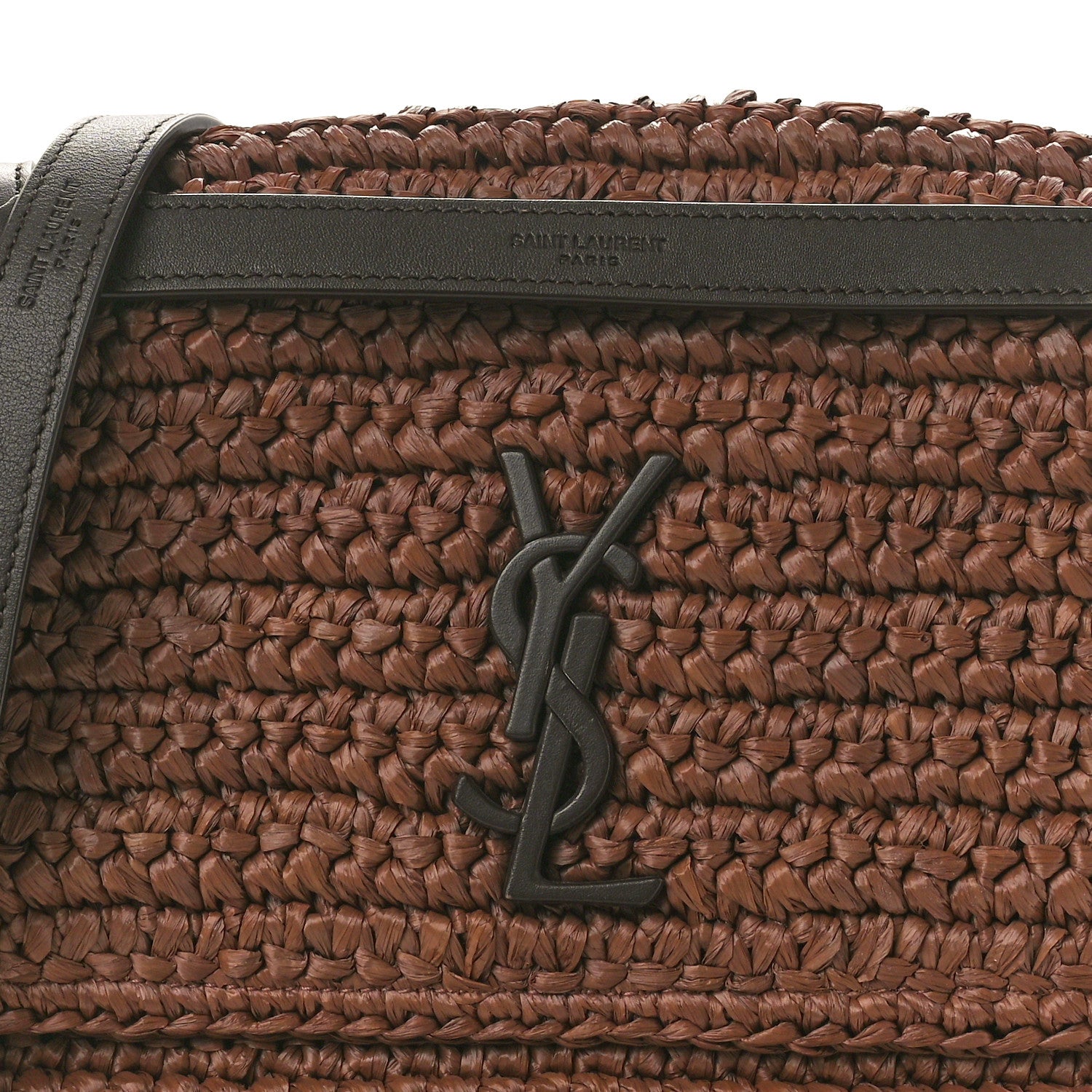 Saint Laurent Raffia Calfskin Monogram Medium Niki Chain Satchel New Nut 8 of 11