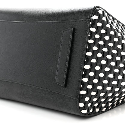 Givenchy Sugar Goatskin Woven Medium Antigona Black White 10 of 12