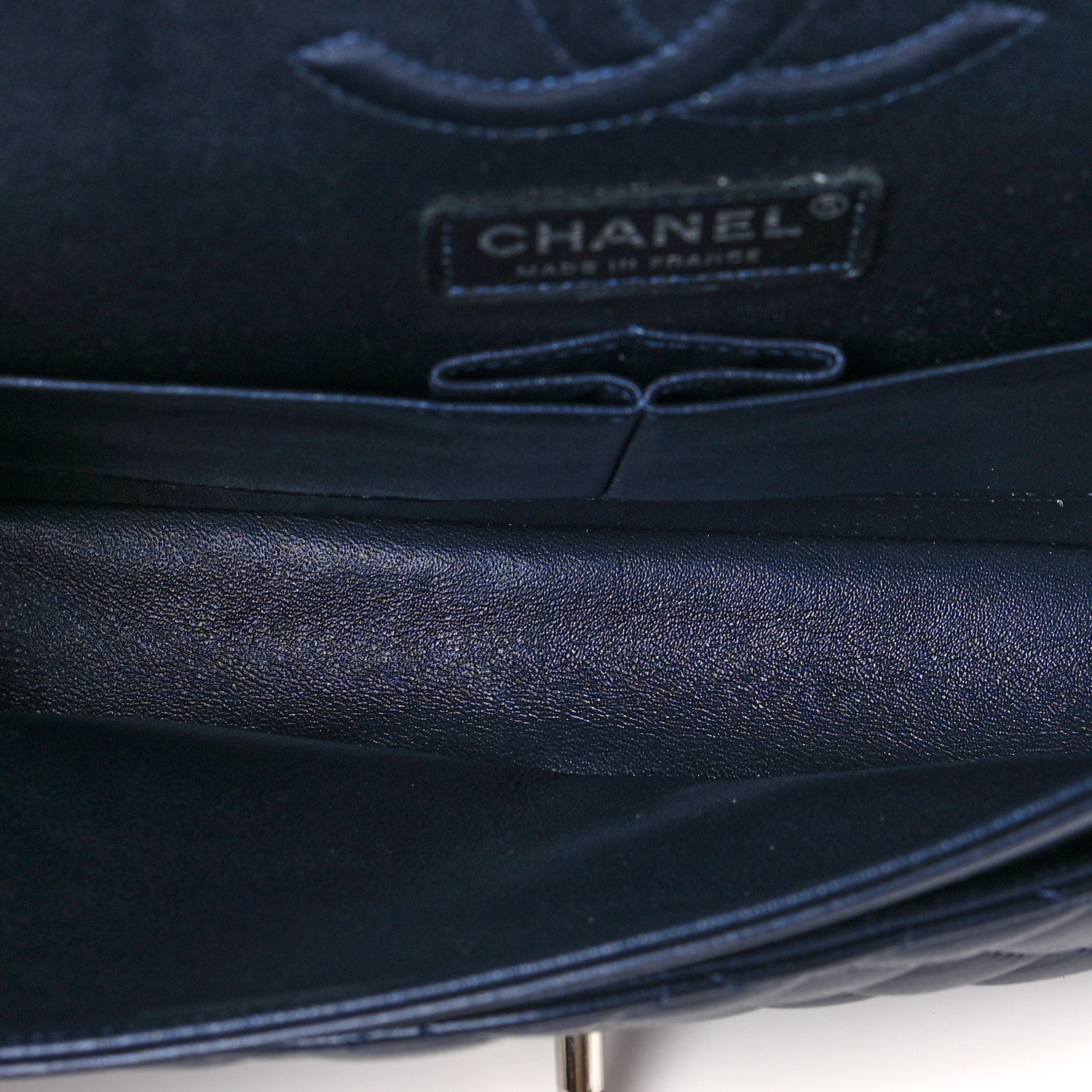Chanel Iridescent Calfskin Quilted Medium Double Flap Navy 4 of 8