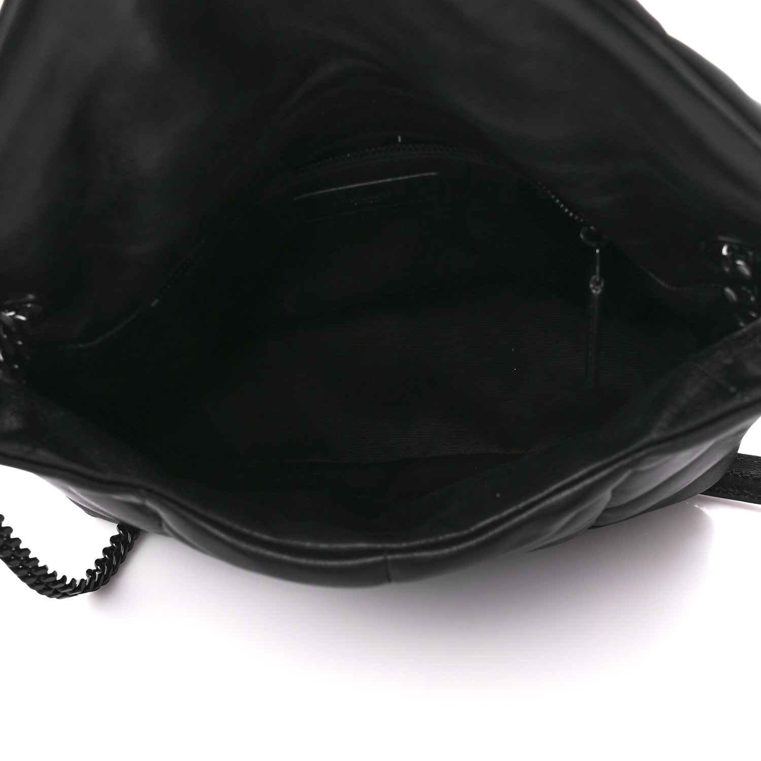 Saint Laurent Lambskin Quilted Monogram Monochrome Small Loulou Puffer Chain Satchel Black 5 of 11