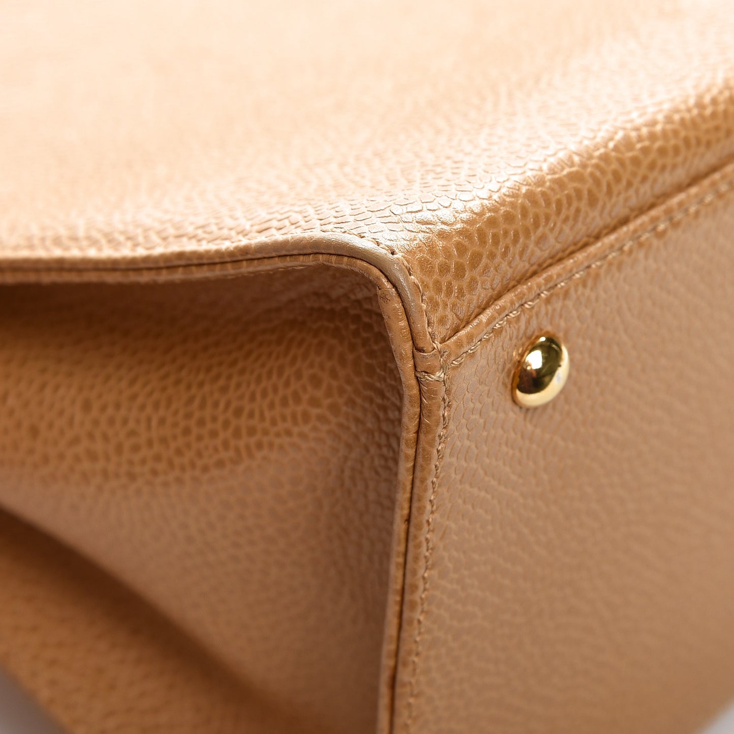 Caviar Flap Shoulder Bag Beige