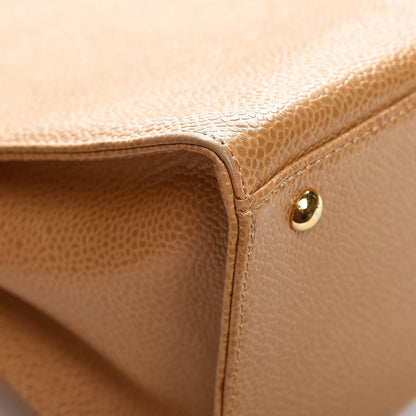 Chanel Caviar Flap Shoulder Bag Beige 10 of 11