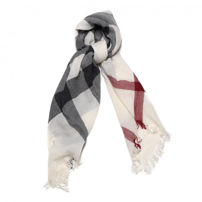 Burberry Merino Wool House Check Scarf Ivory 1 of 6