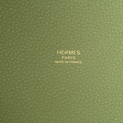 Hermes Taurillon Clemence Picotin Lock 22 MM Vert Criquet 6 of 11
