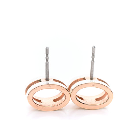 Hermes Rose Gold Lacquered Mini Pop H Earrings White 5 of 11